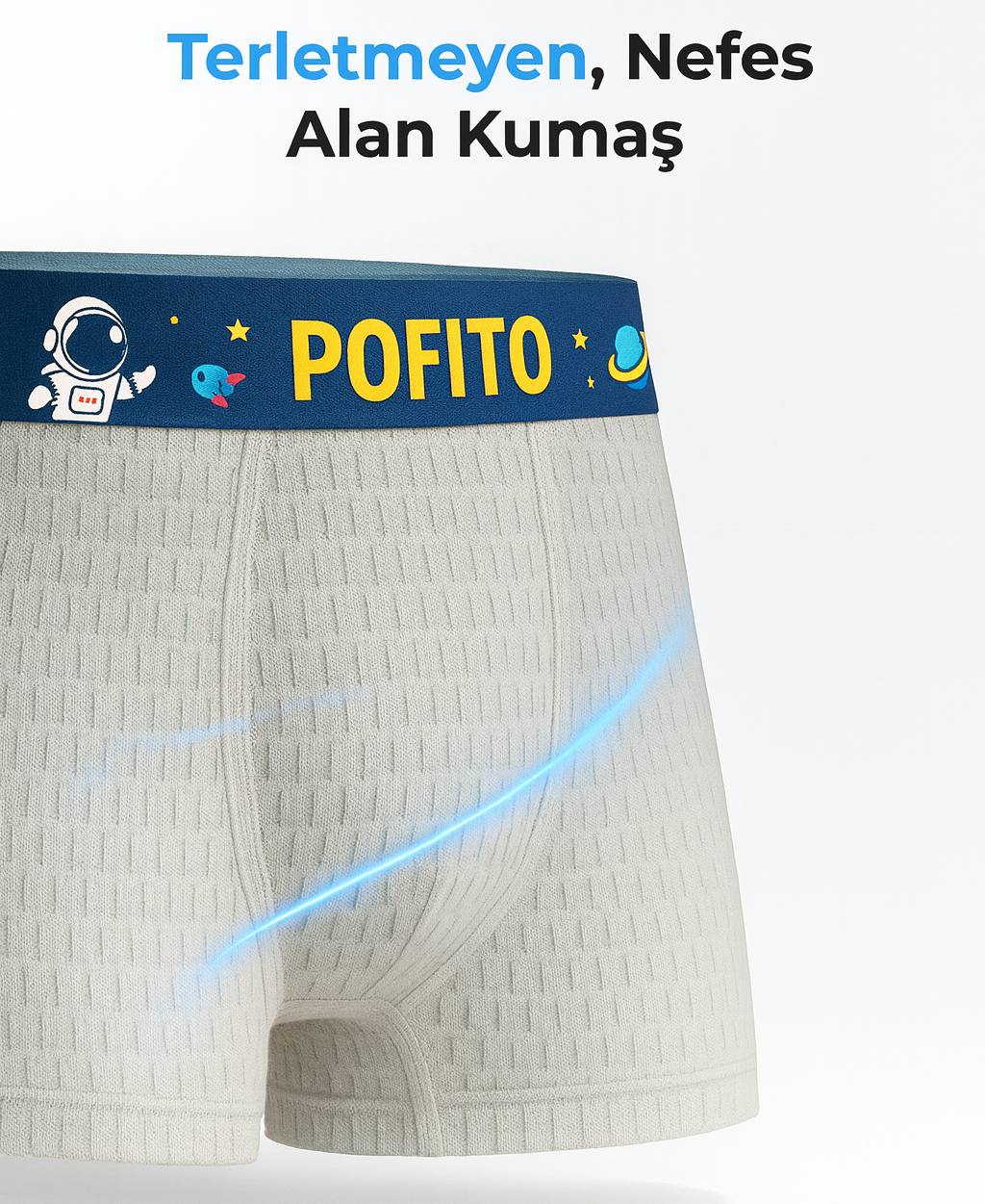 Pofito® Antibakteriyel saf pamuklu çocuk boxer