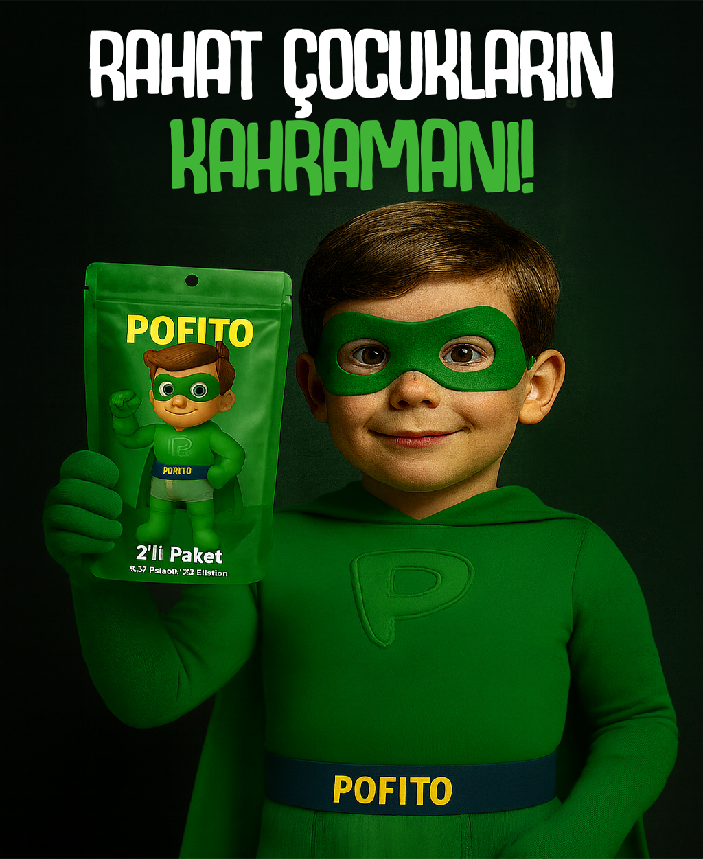 Pofito® Antibakteriyel saf pamuklu çocuk boxer