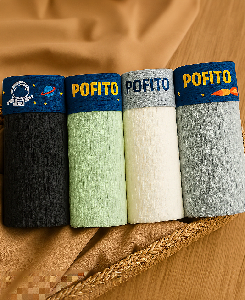 Pofito® Antibakteriyel saf pamuklu çocuk boxer
