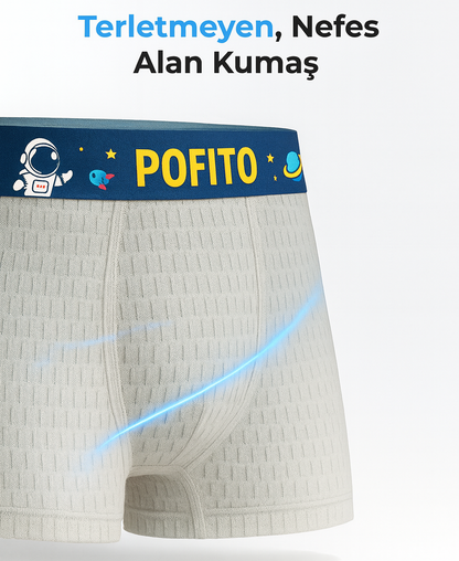 Pofito® Antibakteriyel saf pamuklu çocuk boxer