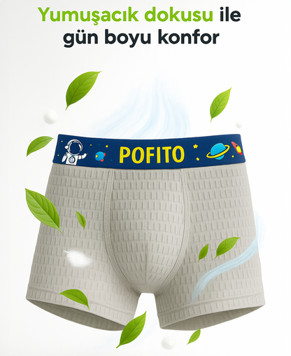 Pofito® Antibakteriyel saf pamuklu çocuk boxer